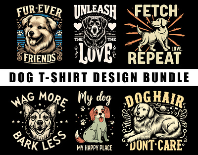 Dog T-shirt Design Bundle adobe illustrator dog dog tshirt