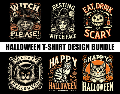 Halloween T-shirt Design Bundle adobe illustrator halloween halloween tshirt