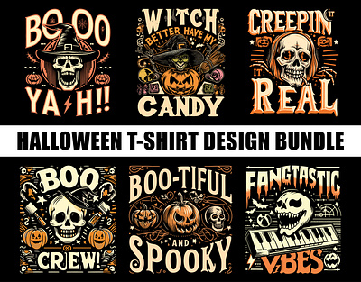 Halloween T-shirt Design Bundle adobe illustrator halloween halloween tshirt