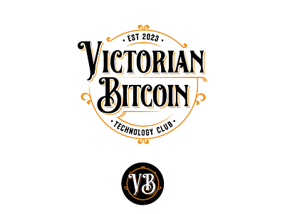 Victorian Bitcoin Technology Club logo bitcoin community logo logo logo design ornamental technology bitcoin victorian victorian style