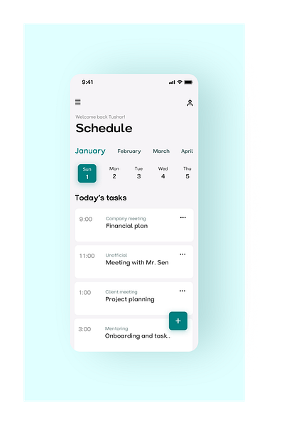 Elegant scheduling app UI app design ui ux