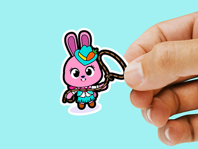 Cowgirl Bunny Sticker babies baby bugs bunny children cowboy cowgirl cute digital illustration illustration illustration for children kawai kids mom rabbit sticker western