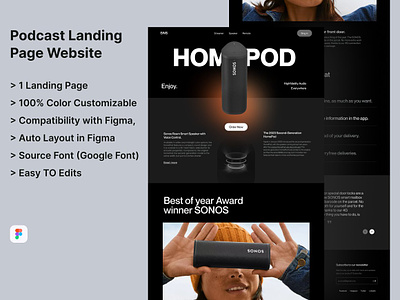 Podcast Landing Page Design landing page podcast template podcast web podcast website web design mockup website website mockup website template