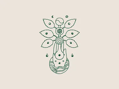 Thank you universe branding design earth illustration land leaves magic mystic nature plants spiral universe wild