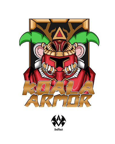 Koala Armor animation armor artwork fantasy graphic design handdraw illustration ironman koala vector