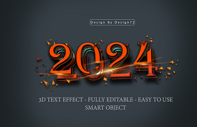 Happy New year 2024 Text Effect Design happy new year 2024 design
