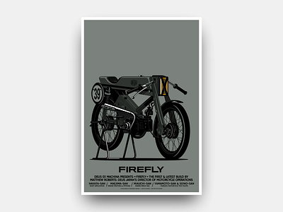 Firefly bike cafe racer design deus deus ex machina gianmarco magnani industrial design moto motorcycle poster retro
