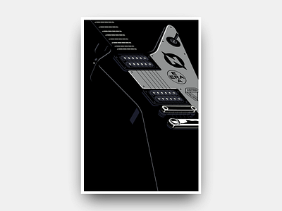 Electrica Vol. 1 (Variant) black and white electric guitar futurism gianmarco magnani guitar illustration minimalist poster retro