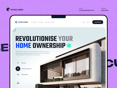 HOMECUBES - Real Estate Investment architecture building crypto design header home home design map nft property real estate realestate smart home trend ui uidesign uiux web website