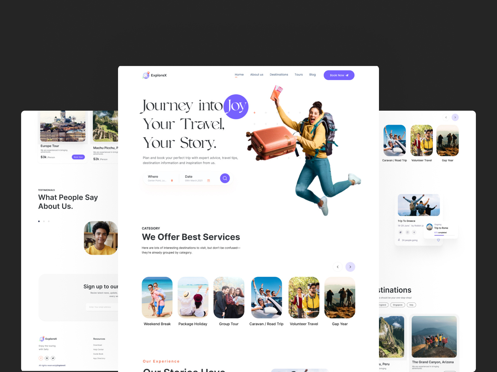 Creative Travel Agency Website design animation design landing page landing page design motion graphics travel agency ui ui design uiux uiux design ux web design website website design