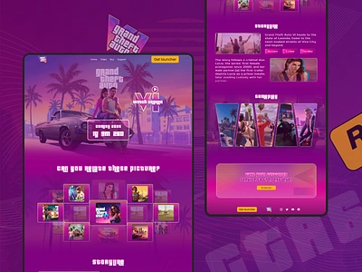 Unveiling the Future of Gaming: GTA 6 Landing Page 2024 app branding design gaming gaming website graphic design gta gta6 illustration landing page tending website ui ui design ux vector website