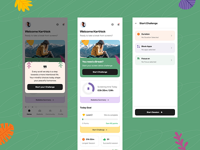 Digital Detox App Design digital detox app mobile design new popular product design ui