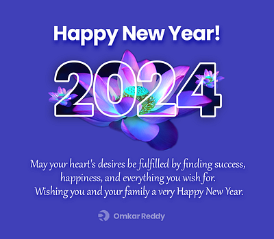 Happy New Year 2024 2024 branding graphic design happy logo lotus new year post social media