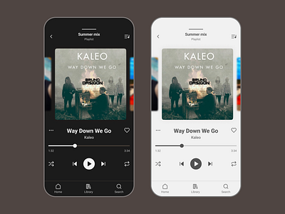 Music Player — Daily UI #9 branding business dailyui dark theme design graphic design illustration light theme logo music music player player product redesign ui ux