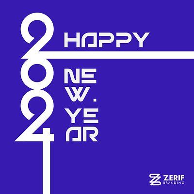 Happy New Year 2024 branding digitalmarketing newyear newyear2024 webdesign zerifbranding