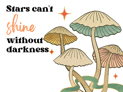 stars can't shine branding creative design graphic design graphic designer graphics logo mushrooms starrdigitals vintage