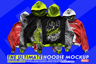 the ultimate hoodie mockup PSD template - back and front back and front creative custom customizable etsy hoodie layered mock up mockup photoshop platform pod print on demand psd pullover realistic street wear streetwear sweater template