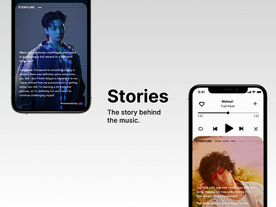 Stories app design graphic design mobile ui mockup design music player product designer story ui ui ux uxui designer