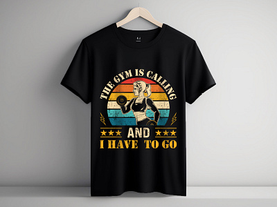 THE GYM IS CALLING, FITNESS T SHIRT DESIGN. animation branding bulktshirt custom t shirt design customtshirtdesign design fitnesst shirt graphic design graphicdesign gym t shirt design bundle gymtshirt illustration print on demand redbubble t shirt design bundle teepublic thriftshop tshirt design free tshirtmockup typography t shirt design