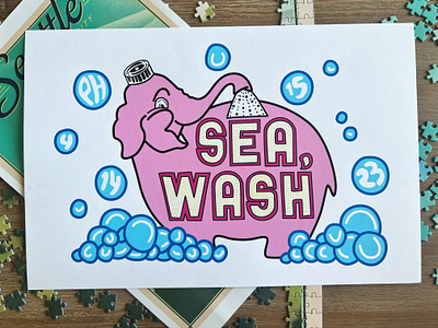 Sea Wash Fan Art poster for Phish elephant graphic design phish poster seattle vector