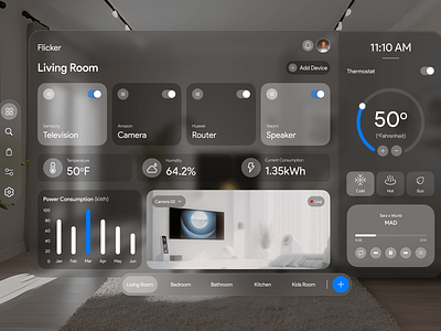 Spatial Design - Smart Home app for VisionOS design spatial design ui vision os