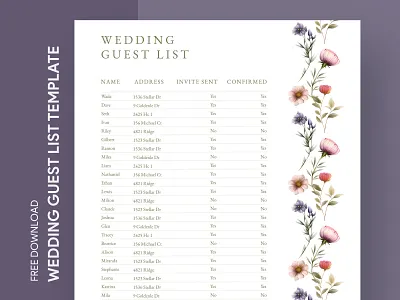 Spring Wedding Guest List Free Google Docs Template docs free google docs templates free template free template google docs google google docs google docs guest list template guest guest list guest list template guests list marriage spring spring wedding template templates wedding wedding guest list