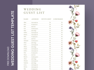 Spring Wedding Guest List Free Google Docs Template docs free google docs templates free template free template google docs google google docs google docs guest list template guest guest list guest list template guests list marriage spring spring wedding template templates wedding wedding guest list