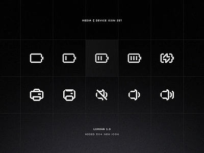 Lumina : Media & Device Lumina Icon Set assets branding crypto futuristic icon iconpack iconset logo pack symbol tech ui web3