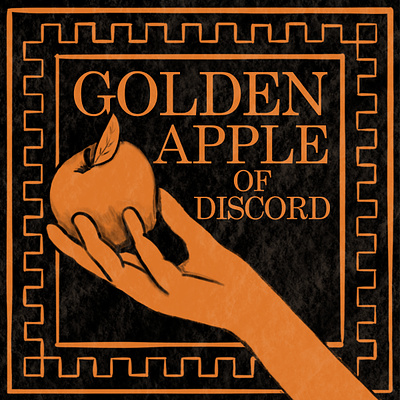 Golden Apple of Discord design digital art golden apple golden apple of discord greek myth greek mythology greek pattern illustration judgment of paris procreate