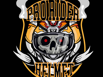 Pro Rider Helmet art artwork club community exaust helmet hobby illustration motor motorcycle skull t shirt t shirt design vector