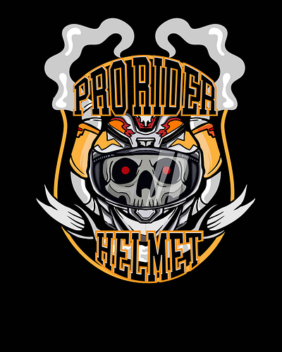 Pro Rider Helmet art artwork club community exaust helmet hobby illustration motor motorcycle skull t shirt t shirt design vector