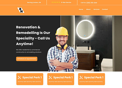 Renovation/Remodelling High Converting Website Homepage Design branding construction contracting remodeling renovation ui ux web design