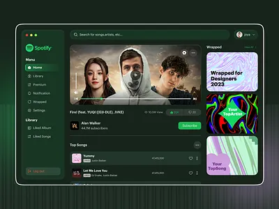 Spotify redesign concept. 3d animation artistspotlight behindthebeat branding dark mode dashboard ui discovermore futureofmusic gradient design graphic design logo motion graphics podcastparadise spotify redesign concept. spotvibes treading design ui