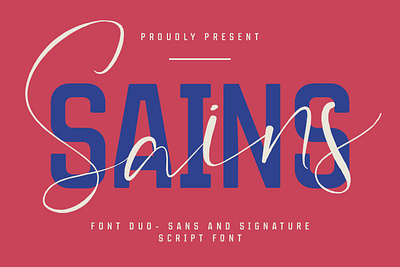 Sains Font Duo Sans Script animation branding bundle font font font duo fonts graphic design logo nostalgic