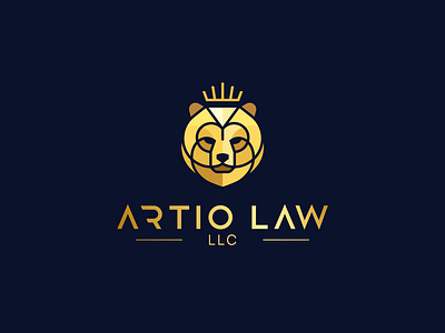 BEAR ARTIO LAW bear branding crown gold graphic design law llc logo project