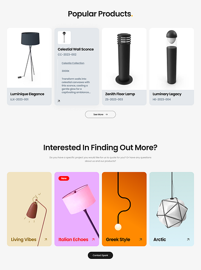 Spark: Home Page & Popular Products popular products product design products research ui ux
