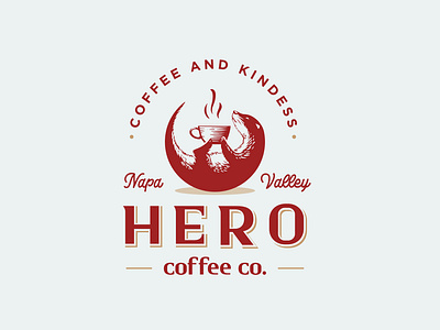 Hero Coffee branding classic graphic design hand drawn logo otter vintage