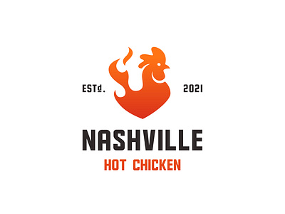 Hot Chicken Logo branding chicken flame graphic design hot logo nashville rooster