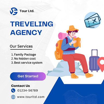 traveling agency 3d adobe photoshop adobe xd animation branding business promotion digital marketing facebook post graphic design illustration instagram ost linkedin post image logo motion graphics poster social media marketing image social media post ui design website design