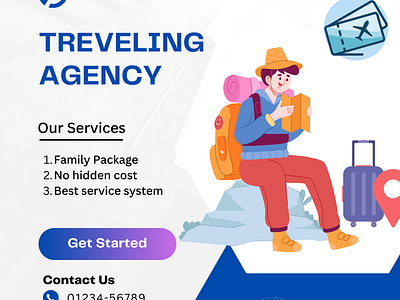 traveling agency 3d adobe photoshop adobe xd animation branding business promotion digital marketing facebook post graphic design illustration instagram ost linkedin post image logo motion graphics poster social media marketing image social media post ui design website design