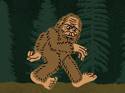 Bigfoot Walk Cycle after effects animation bigfoot bounce cartoon frame by frame gif hairy hand drawn illustration loop looping gif monster pacific northwest procreate sasquatch strutt walk cycle walking yeti