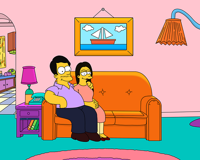 The Simpsons Couple design graphic design illustration