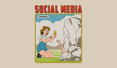 Social Media 01 digital art drawing funny illustration retro selfie social media tee tshirt vector vector illustration vintage