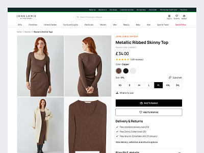 John Lewis Redesigned: Boosting Conversions with Visual Clarity add to basket add to cart basket cart checkout clothing conversion rate cta ecommerce fashion kpi online shopping product detail redesign ui user interface