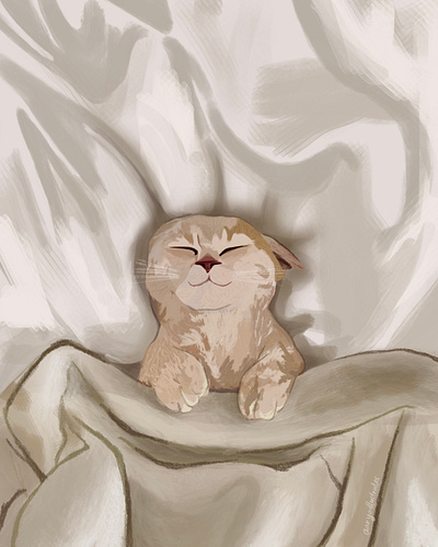Sleeping Cat cat digital painting painting pet procreate sleeping