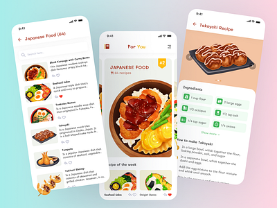 Food Recipe Concept animation app branding concept cooking design figma food mobile product design recipe recipes ui uidesign uiux uiuxdesign