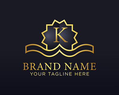 Vector K letter gold luxury logo company logo