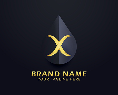 Vector letter X gold luxury logo abstract symbol