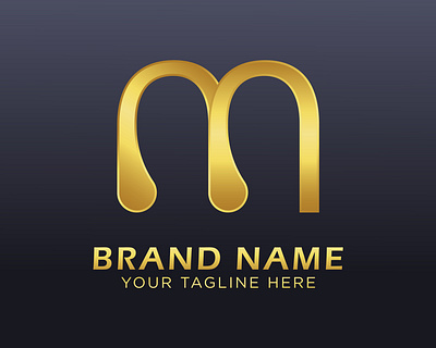 Vector letter M gold luxury logo business logo