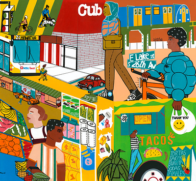 Cub Foods: Lake Street Illustration illustration painting